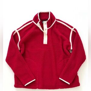 Terra & Sky Faux Shearling Quarter Snap Pullover